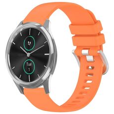 Per cinturino in silicone Garmin VivoMove Luxe / Garminmove Luxe Liquid lucido argento con fibbia (arancione)