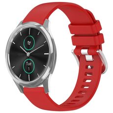 Per cinturino in silicone Garmin VivoMove Luxe / Garminmove Luxe Liquid lucido argento con fibbia (rosso)