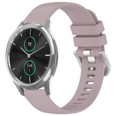 Per cinturino in silicone Garmin VivoMove Luxe / Garminmove Luxe Liquid lucido argento con fibbia (viola)