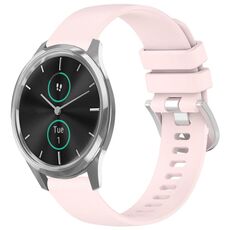 Per cinturino in silicone Garmin VivoMove Luxe / Garminmove Luxe Liquid lucido argento con fibbia (rosa)