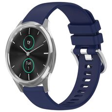 Per cinturino in silicone Garmin VivoMove Luxe / Garminmove Luxe Liquid lucido argento con fibbia (blu scuro)