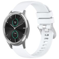 Per cinturino in silicone Garmin VivoMove Luxe / Garminmove Luxe Liquid lucido argento con fibbia (bianco)