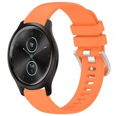 Per cinturino in silicone Garmin VivoMove Style/Vivomove Liquid lucido con fibbia in argento (arancione)