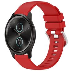 Per cinturino in silicone Garmin VivoMove Style/Vivomove Liquid lucido con fibbia in argento (rosso)