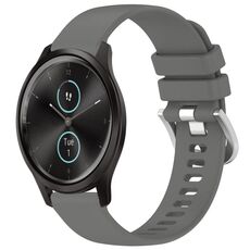 Per cinturino in silicone Garmin VivoMove Style/Vivomove Liquid lucido con fibbia in argento (grigio)