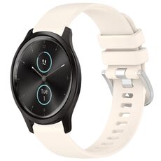 Per cinturino in silicone Garmin VivoMove Style/Vivomove Liquid lucido con fibbia in argento (Starlight)