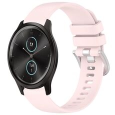 Per cinturino in silicone Garmin VivoMove Style/Vivomove Liquid lucido argento con fibbia (rosa)