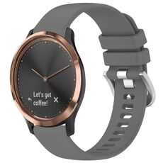 Per cinturino in silicone con fibbia in argento lucido liquido Garmin Vivomove HR Sport (grigio)