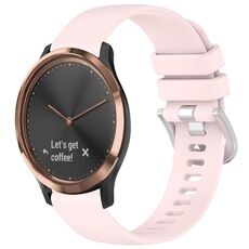 Per cinturino in silicone con fibbia in argento lucido liquido Garmin Vivomove HR Sport (rosa)
