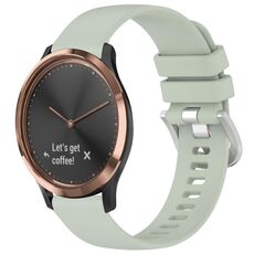 Per cinturino in silicone con fibbia argento lucido Garmin Vivomove HR Sport (verde)