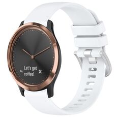 Per cinturino in silicone con fibbia argento lucido Garmin Vivomove HR Sport (bianco)
