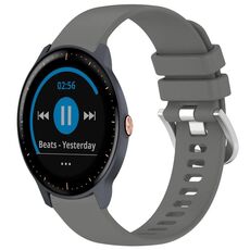 Per cinturino in silicone con fibbia argento lucido Garmin Vivoactive 3/3 Music (grigio)