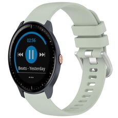 Per cinturino in silicone con fibbia argento lucido liquido Garmin Vivoactive 3/3 (verde)