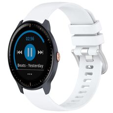 Per cinturino in silicone con fibbia argento lucido Garmin Vivoactive 3/3 Music (bianco)