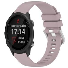 Per cinturino in silicone con fibbia argento lucido per Garmin Forerunner 245/245 Music (viola)