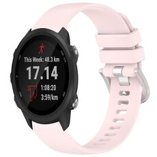 Per cinturino in silicone con fibbia argento lucido per Garmin Forerunner 245/245 Music (rosa)