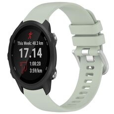 Per cinturino in silicone con fibbia argento lucido per Garmin Forerunner 245/245 Music (verde)