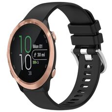 Per Garmin Forerunner 645/645 Music Liquid lucido cinturino in silicone con fibbia in argento (nero)