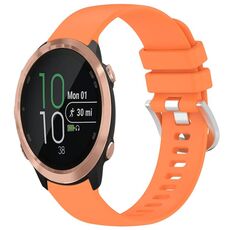 Per cinturino in silicone con fibbia argento lucido per Garmin Forerunner 645/645 Music (arancione)
