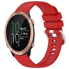 Cinturino per orologio in silicone con fibbia argento lucido per Garmin Forerunner 645/645 Music (rosso)