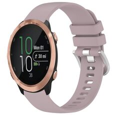 Per cinturino in silicone con fibbia argento lucido per Garmin Forerunner 645/645 Music (viola)