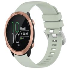 Cinturino per orologio in silicone con fibbia argento lucido per Garmin Forerunner 645/645 Music (verde)