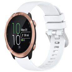 Per cinturino in silicone con fibbia argento lucido per Garmin Forerunner 645/645 Music (bianco)