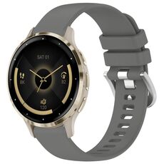 Per cinturino in silicone con fibbia argento lucido Garmin Venu 3S (grigio)