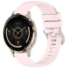 Per cinturino in silicone con fibbia argento lucido Garmin Venu 3S (rosa)