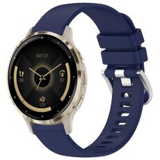 Per cinturino in silicone con fibbia argento lucido Garmin Venu 3S (blu scuro)