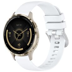 Per cinturino in silicone con fibbia argento lucido Garmin Venu 3S (bianco)