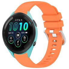 Per cinturino in silicone con fibbia in argento lucido liquido Garmin Forerunner 265S (arancione)