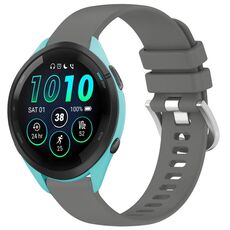 Per cinturino in silicone con fibbia in argento lucido liquido Garmin Forerunner 265S (grigio)