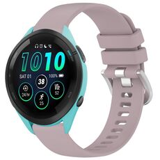 Per cinturino in silicone con fibbia in argento lucido liquido Garmin Forerunner 265S (viola)