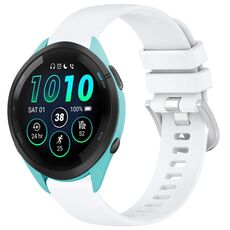 Per cinturino in silicone con fibbia in argento lucido liquido Garmin Forerunner 265S (bianco)