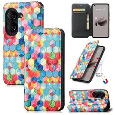 Per ASUS Zenfone 10 CaseNeo Custodia per telefono in pelle magnetica colorata (Magic Space)