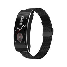 Bracciale Smart Call con schermo TFT da 1,14 pollici K7, chiamata BT / frequenza cardiaca / pressione sanguigna / ossigeno nel sangue, cinturino: cinturino in acciaio milanese (nero)
