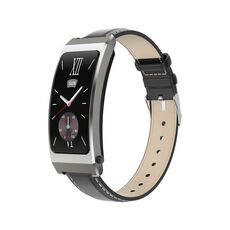 Bracciale Smart Call con schermo TFT da 1,14 pollici K7, chiamata BT / frequenza cardiaca / pressione sanguigna / ossigeno nel sangue, cinturino: cinturino in pelle (appannamento)