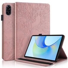 Custodia per tablet in pelle goffrata serie Tree Life per Honor Pad X9 / X8 Pro (oro rosa)