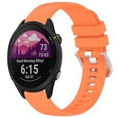 Per cinturino in silicone con fibbia in argento lucido liquido Garmin Forerunner 255S Music / 255S (arancione)