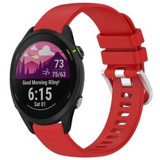 Per cinturino in silicone con fibbia in argento lucido liquido Garmin Forerunner 255S Music / 255S (rosso)
