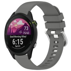Per cinturino in silicone con fibbia in argento lucido liquido Garmin Forerunner 255S Music / 255S (grigio)