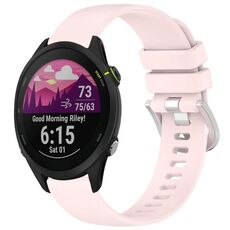 Per cinturino in silicone con fibbia in argento lucido liquido Garmin Forerunner 255S Music / 255S (rosa)