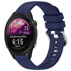 Per cinturino in silicone con fibbia in argento lucido liquido Garmin Forerunner 255S Music / 255S (blu scuro)