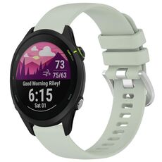 Per cinturino in silicone con fibbia in argento lucido liquido Garmin Forerunner 255S Music / 255S (verde)