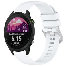Per cinturino in silicone con fibbia in argento lucido liquido Garmin Forerunner 255S Music / 255S (bianco)