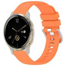 Per cinturino in silicone con fibbia in argento lucido liquido Garmin Venu 2S (arancione)