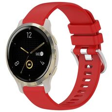 Per cinturino in silicone con fibbia argento lucido Garmin Venu 2S (rosso)