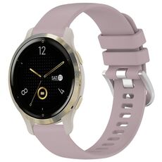 Per cinturino in silicone con fibbia argento lucido liquido Garmin Venu 2S (viola)