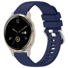 Per cinturino in silicone con fibbia argento lucido Garmin Venu 2S (blu scuro)